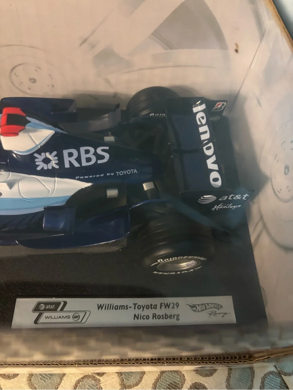 Hot Wheels Racing Williams F1 Model Car - Blue & White Nico Rosberg, Rare 2007